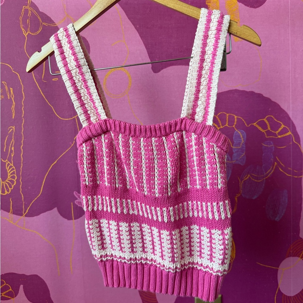 Lush Pink (dark and light pink) Knit Top